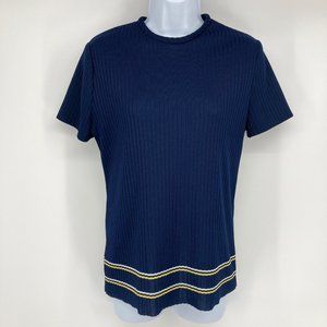 STRAIT LANE - 14 - VINTAGE Ribbed Striped Top